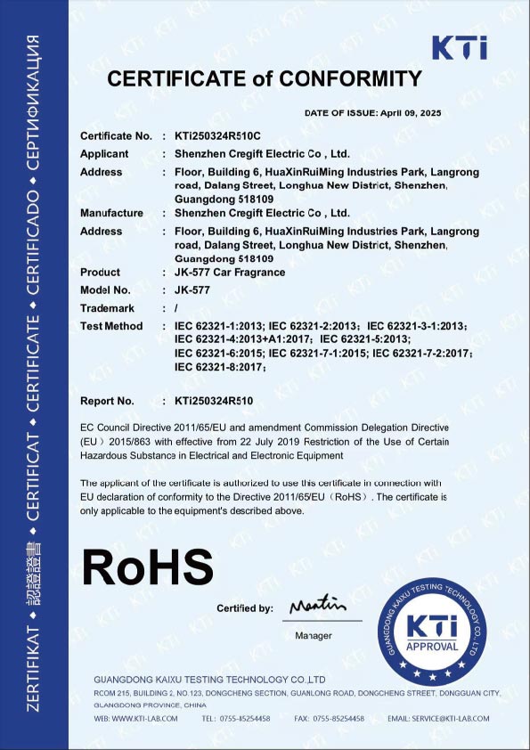 RoHs Certificate